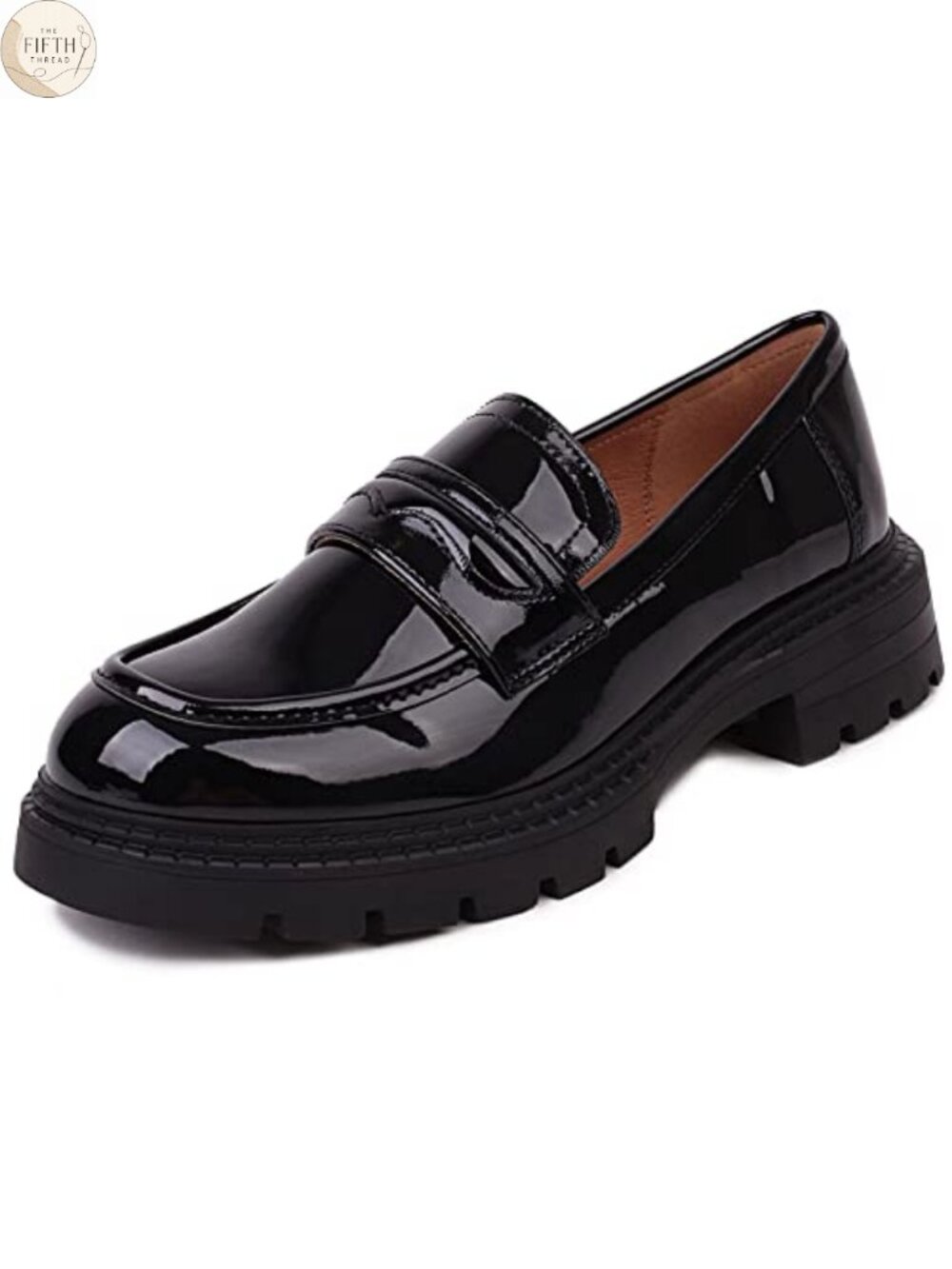 Patent Leather Tassel Loafers Platform Slip-On Women's Casual Shoes